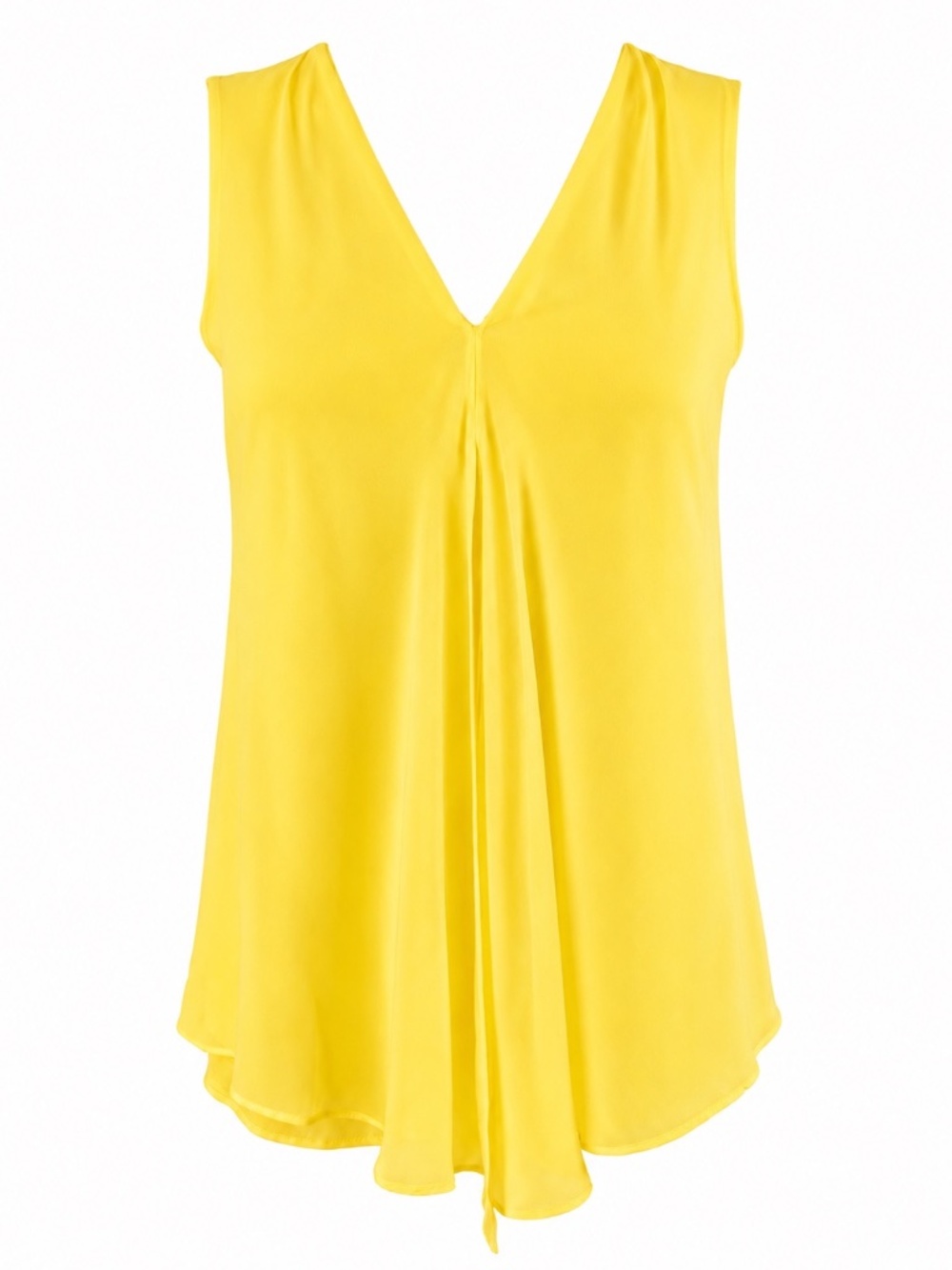 Calvin Klein Yellow Layered Sleeveless Blouse Size Small